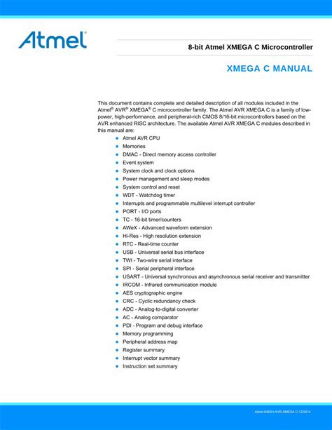 Atmel AVR XMEGA C Manual .